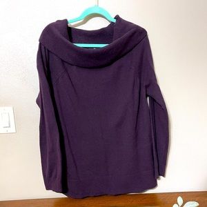 Off Shoulder Gap Sweater in Plum
